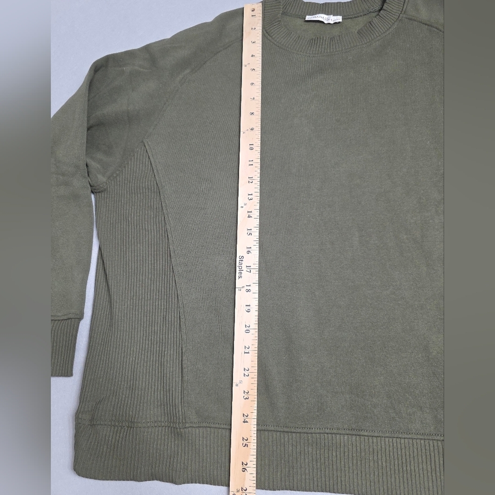 ZENANA Olive Green Ribbed Crewneck Sweatshirt 1X - New Without Tags - Picture 7 of 9